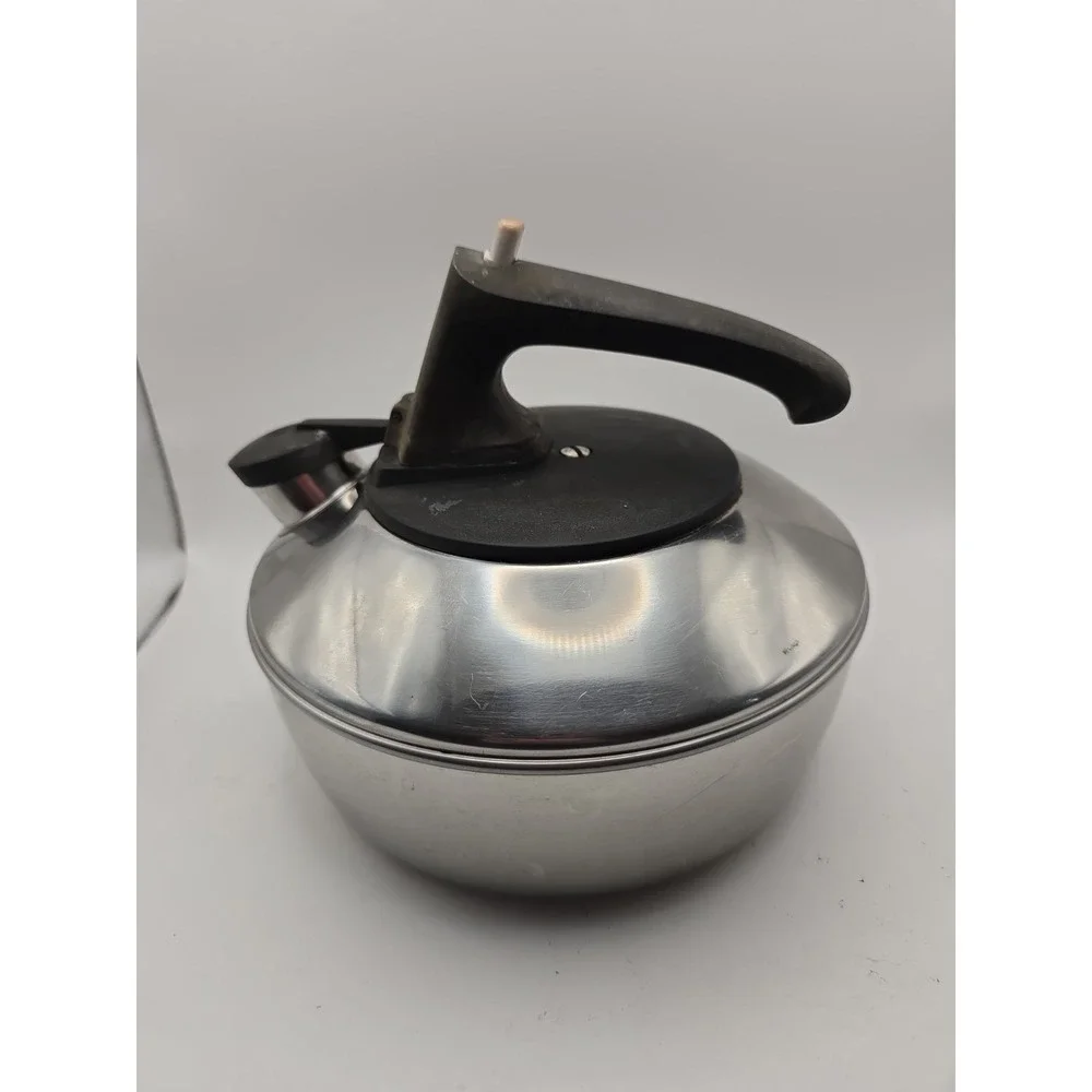 Vintage REVERE WARE 1801 All Stainless Steel Teapot Kettle Pre-1968